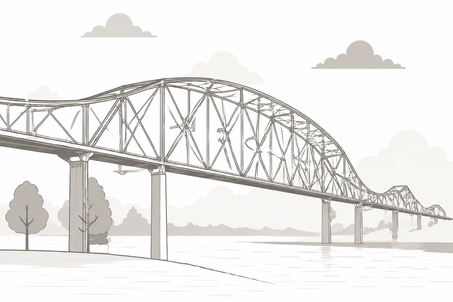 Illustration of the bridge in Clarksville, TN